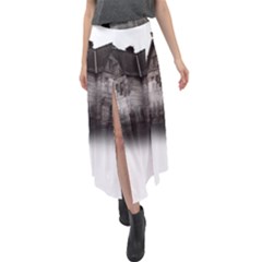 Haunted-night Building Velour Split Maxi Skirt