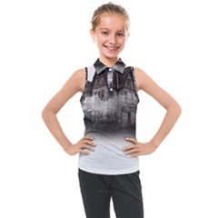 Haunted-night Building Kids  Sleeveless Polo Tee