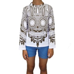 Barong-mask-art-bali Kids  Long Sleeve Swimwear