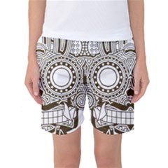 Barong-mask-art-bali Women s Basketball Shorts