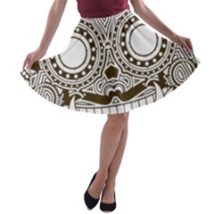 Barong-mask-art-bali A-line Skater Skirt by Jancukart