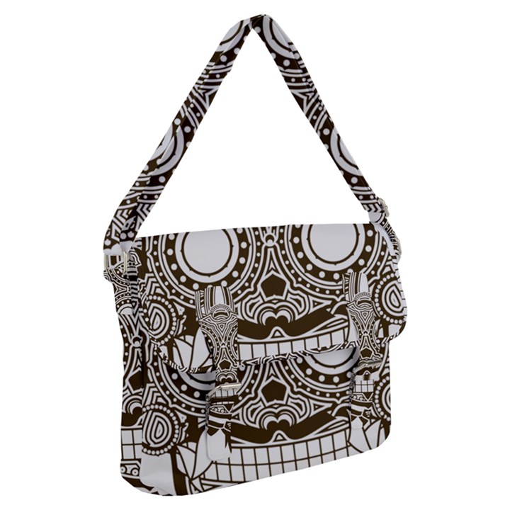 Barong-mask-art-bali Buckle Messenger Bag