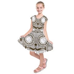 Barong-mask-art-bali Kids  Short Sleeve Dress