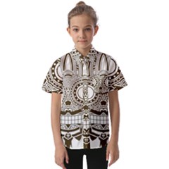 Barong-mask-art-bali Kids  Short Sleeve Shirt