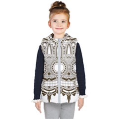 Barong-mask-art-bali Kids  Hooded Puffer Vest by Jancukart