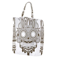 Barong-mask-art-bali Giant Grocery Tote