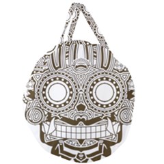 Barong-mask-art-bali Giant Round Zipper Tote