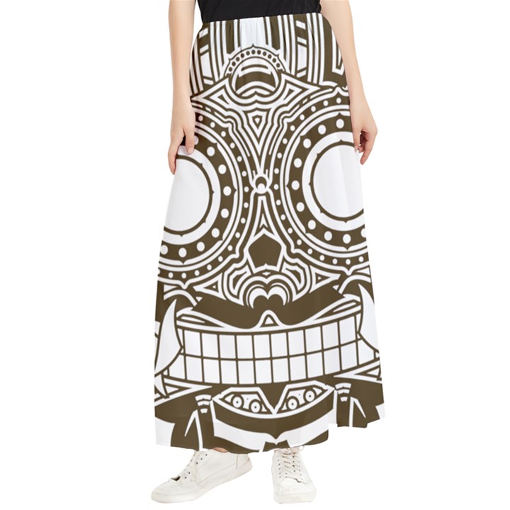 Barong-mask-art-bali Maxi Chiffon Skirt