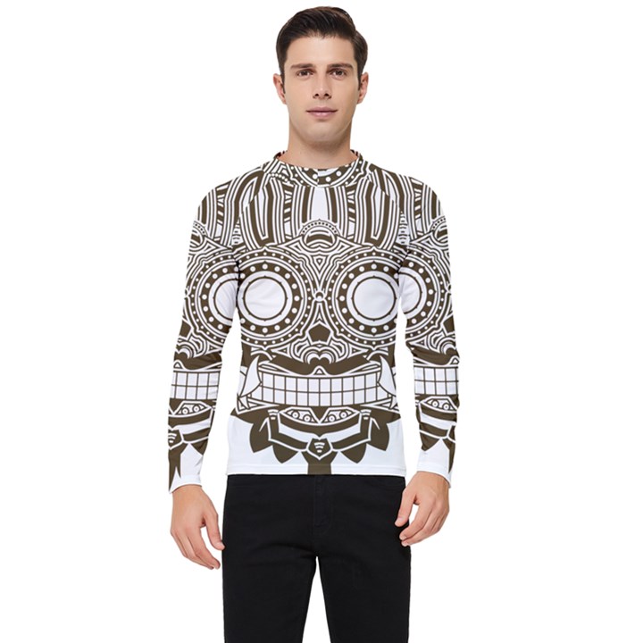 Barong-mask-art-bali Men s Long Sleeve Rash Guard