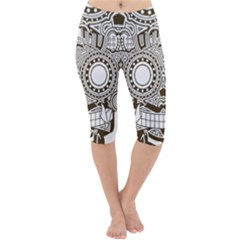 Barong-mask-art-bali Lightweight Velour Cropped Yoga Leggings