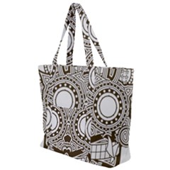 Barong-mask-art-bali Zip Up Canvas Bag