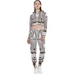 Barong-mask-art-bali Cropped Zip Up Lounge Set by Jancukart