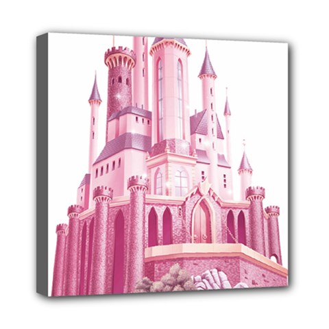 Pink Castle Mini Canvas 8  X 8  (stretched)