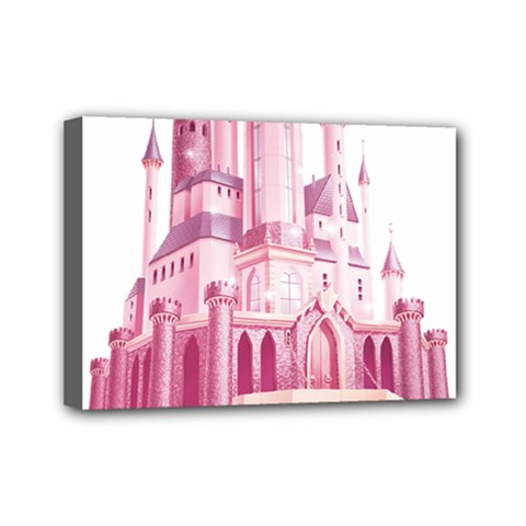 Pink Castle Mini Canvas 7  X 5  (stretched)