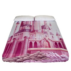 Pink Castle Fitted Sheet (queen Size)