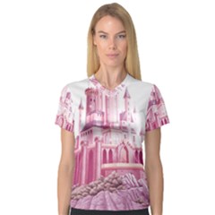 Pink Castle V-neck Sport Mesh Tee