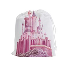 Pink Castle Drawstring Pouch (xl)