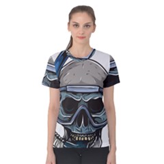 Skull-underwater-diving-skeleton-diving-head Women s Cotton Tee