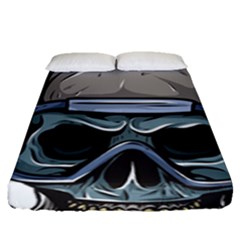 Skull-underwater-diving-skeleton-diving-head Fitted Sheet (queen Size)