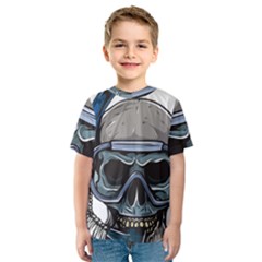 Skull-underwater-diving-skeleton-diving-head Kids  Sport Mesh Tee