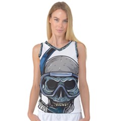 Skull-underwater-diving-skeleton-diving-head Women s Basketball Tank Top