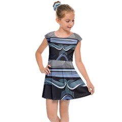 Skull-underwater-diving-skeleton-diving-head Kids  Cap Sleeve Dress