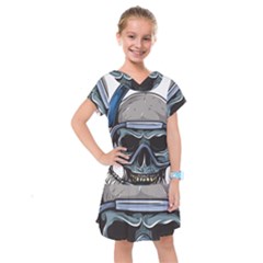 Skull-underwater-diving-skeleton-diving-head Kids  Drop Waist Dress