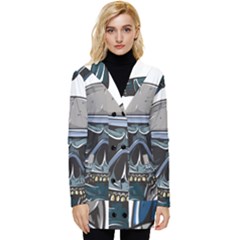 Skull-underwater-diving-skeleton-diving-head Button Up Hooded Coat 