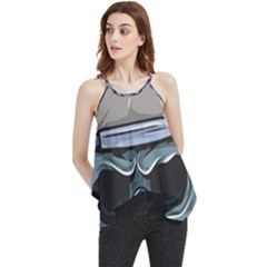 Skull-underwater-diving-skeleton-diving-head Flowy Camisole Tank Top