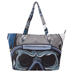 Skull-underwater-diving-skeleton-diving-head Full Print Shoulder Bag by Jancukart