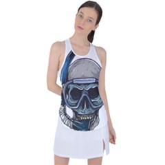 Skull-underwater-diving-skeleton-diving-head Racer Back Mesh Tank Top