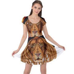 Lion Rastafari Cap Sleeve Dress by Jancukart