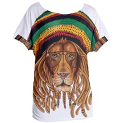 Lion Rastafari Women s Oversized Tee by Jancukart