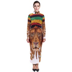 Lion Rastafari Turtleneck Maxi Dress