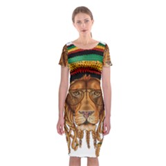 Lion Rastafari Classic Short Sleeve Midi Dress by Jancukart