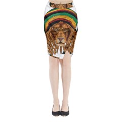 Lion Rastafari Midi Wrap Pencil Skirt