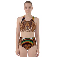 Lion Rastafari Racer Back Bikini Set by Jancukart