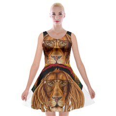 Lion Rastafari Velvet Skater Dress by Jancukart