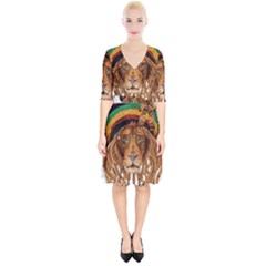 Lion Rastafari Wrap Up Cocktail Dress