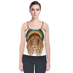 Lion Rastafari Velvet Spaghetti Strap Top