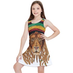 Lion Rastafari Kids  Lightweight Sleeveless Dress by Jancukart