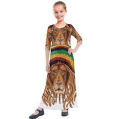 Lion Rastafari Kids  Quarter Sleeve Maxi Dress