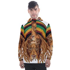 Lion Rastafari Men s Front Pocket Pullover Windbreaker