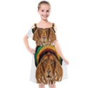 Lion Rastafari Kids  Cut Out Shoulders Chiffon Dress View1