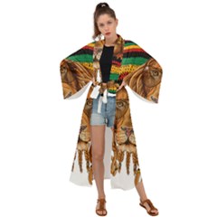 Lion Rastafari Maxi Kimono