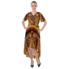 Lion Rastafari Front Wrap High Low Dress