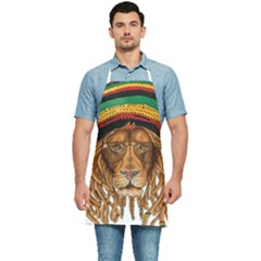 Lion Rastafari Kitchen Apron by Jancukart