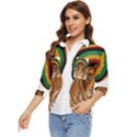 Lion Rastafari Women s Quarter Sleeve Pocket Shirt View3