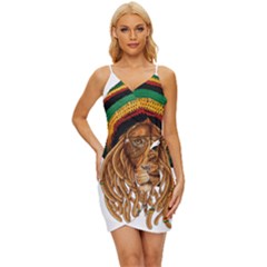 Lion Rastafari Wrap Tie Front Dress by Jancukart