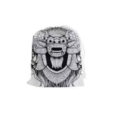 Balinese-art Barong-drawing-bali Drawstring Pouch (medium)